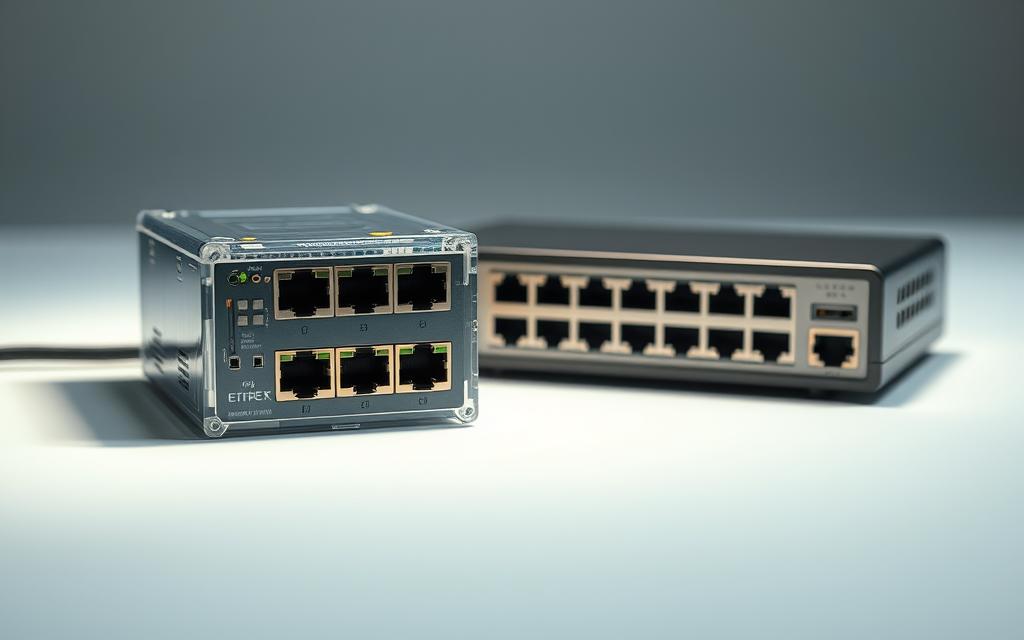 network hub vs switch comparison